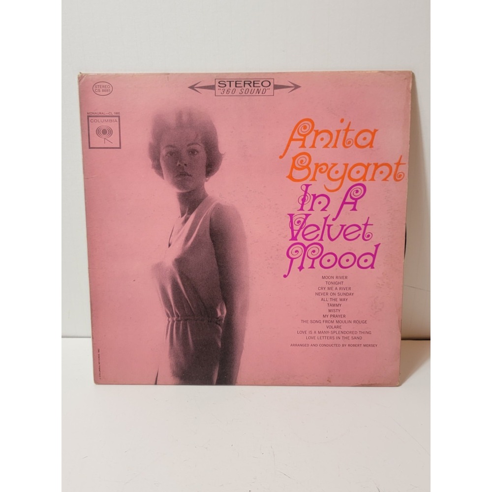 1962 Anita Bryant In A Velvet Mood Vinyl Record‎ Album LP